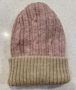 Alpaca Reversible knit cap - Light Pink