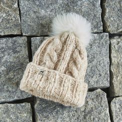 Marshmallow Trenza Alpaca Hat 
