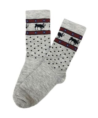 Moose Motif Alpaca Sock