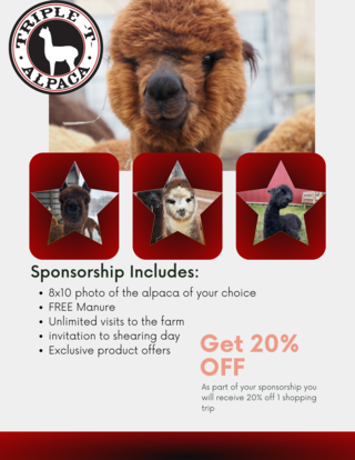 1 yr sponsorship of an alpaca