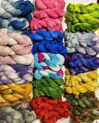 Dyed Skeins Worsted and 2ply Sports