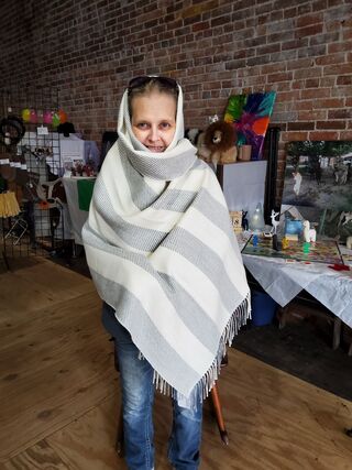 Large alpaca shawl wrap