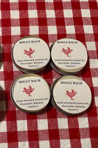 Doggy balm for those dry pads and noses. All natural. 1oz tin, $4