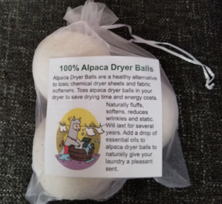 Photo of Solid White Wet Felted Alpaca Dryer Ball