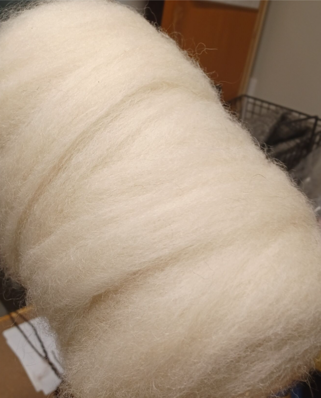 Cream/White Roving 10oz Angora Mohair