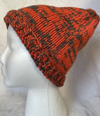 $25 Hand knit Alpaca/Wool Blend Orange/gray