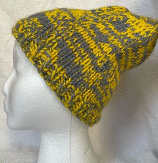 $25 Hand knit Alpaca/Wool blend Yellow/gray
