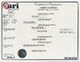 Elphaba's ARI Certificate