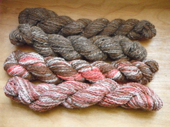 Color and/or fiber blended handspun yarns