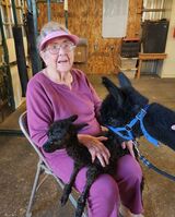 One of our Assisted Living visitors with Dalhia and cria 10/7/22