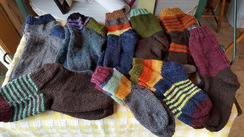 Socks from our own yarns. 