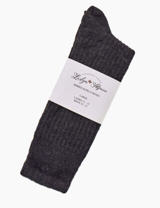 Charcoal Ribbed Socks