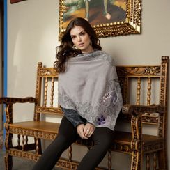 Photo of Embroidery Alpaca Shawl Two Sides