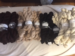 Skein black, grey and fawn