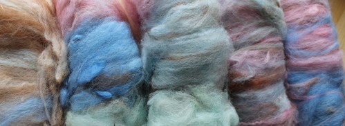 Batts dyed with a variety of materials