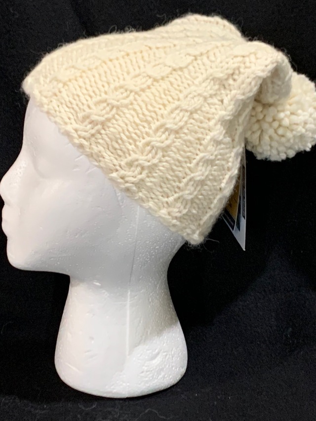 Knitted alpaca cable stitch hat