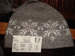 Winter Hat Made from Yarns Produced from Sandollar Alpacas herd avalable in the Leather Sandollar!