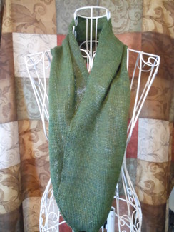 Photo of Infinity scarf/cowl - warm green SOLD!