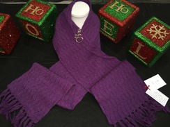 Dark Purple Double Knit Lace Scarf