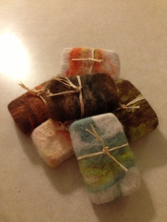 Hand made alpaca felted soaps