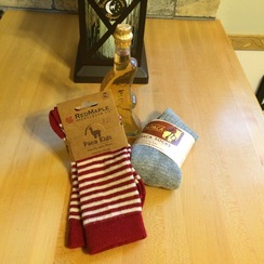 Tie-Dyed and  Striped Alpaca Socks