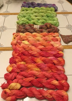 Mill spun and hand dyed yarn