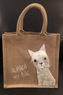 "Alpaca Your Bag" Jute Tote Bag