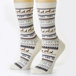 Alpaca Print Crew Sock (L/XL)