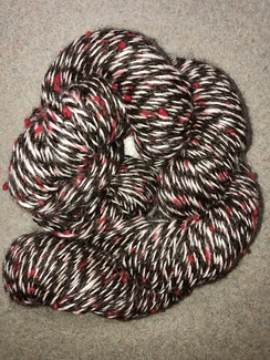 Yarn- Suri Alpaca- Brown/Cream/Red Silk