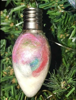 Peppermint scented Light Bulb ornament 