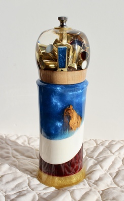 Red white and Blue Pepper Mill