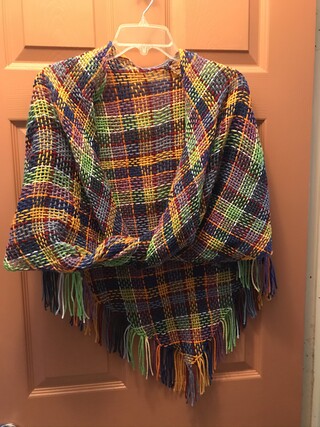 Hand woven alpaca shawl