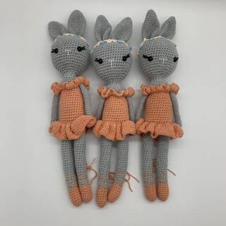 Ballerina Bunny Crochet Grey