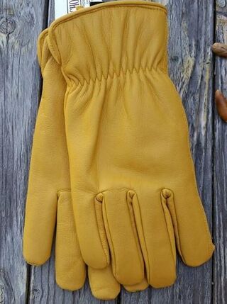 Alpaca Knit Lined Cowhide Leather Gloves
