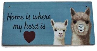 Alpaca Wooden Sign- Home is my Herd!