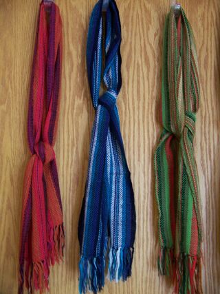 Colorful woven scarves