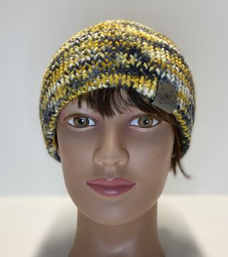 Hand Dyed Knit Alpaca Hat, Gold